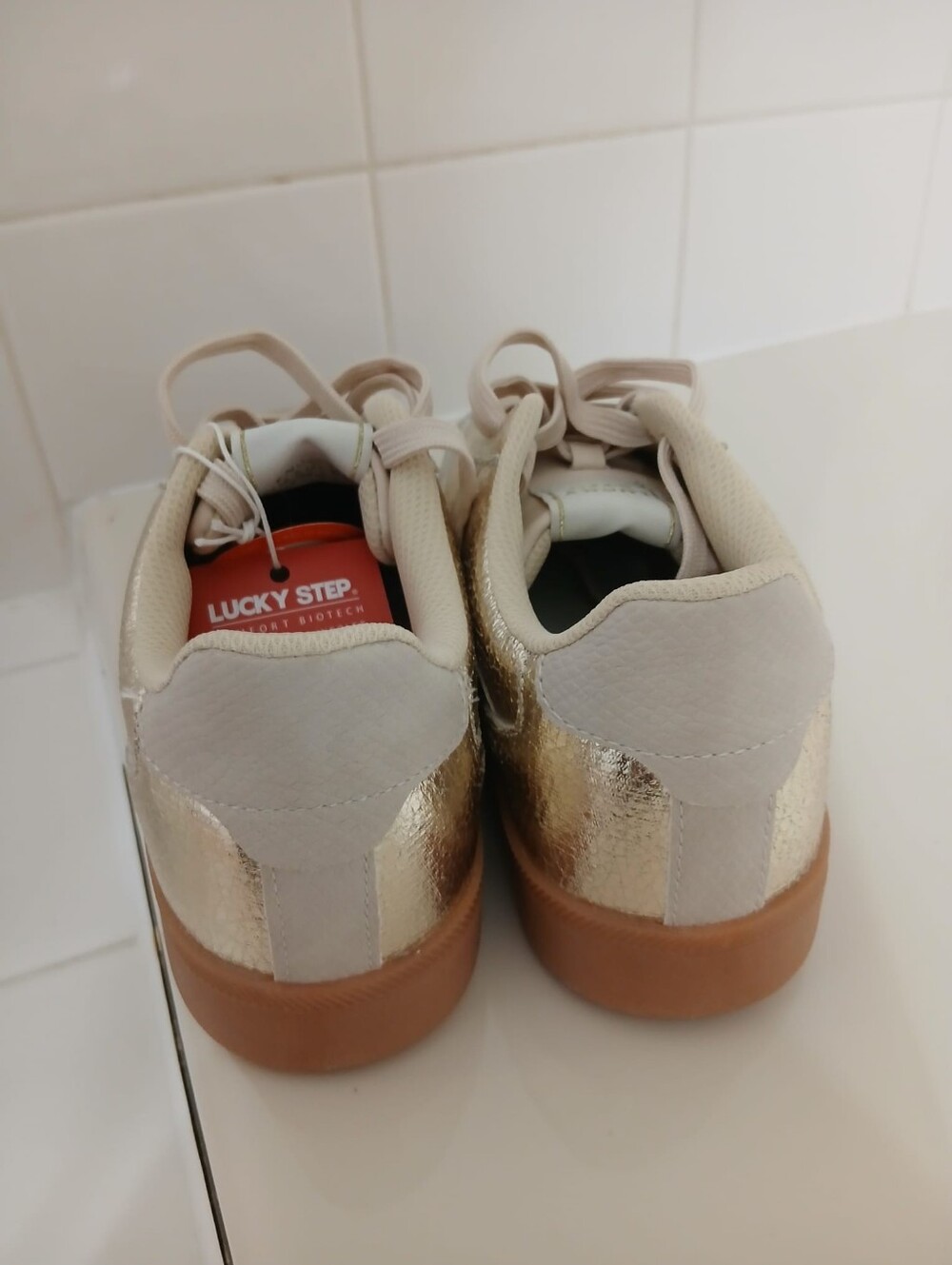 NEW Gold Comfort Sneakers - Picture 5 of 5